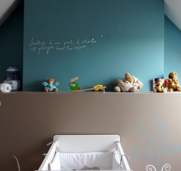 Peinture murale et stickers pour chambre bébé